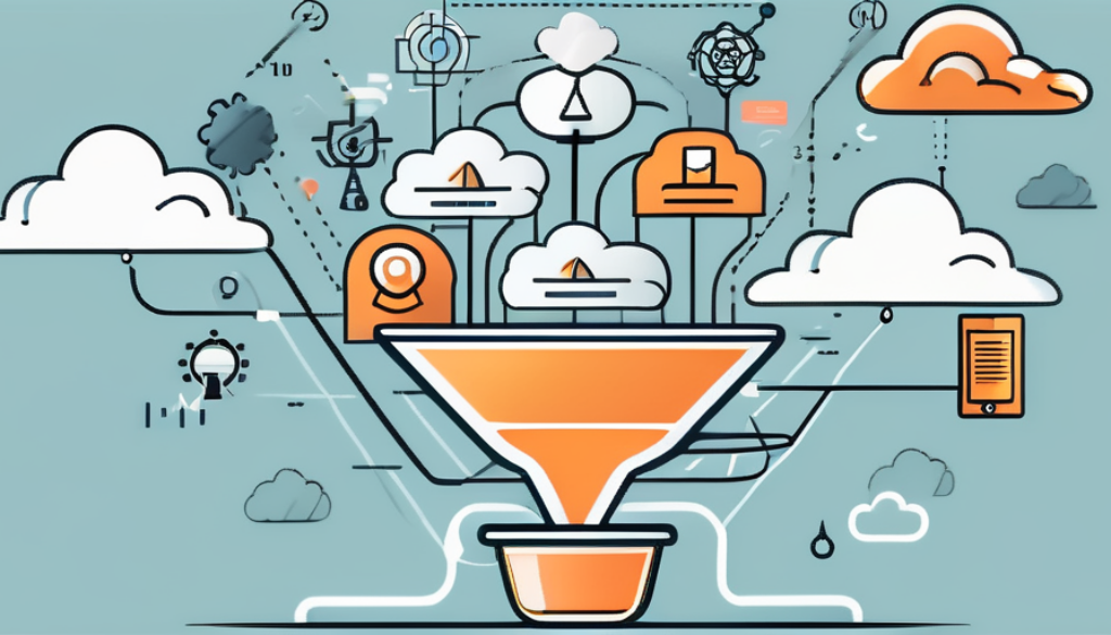 A digital marketing funnel symbolizing the flow of strategies