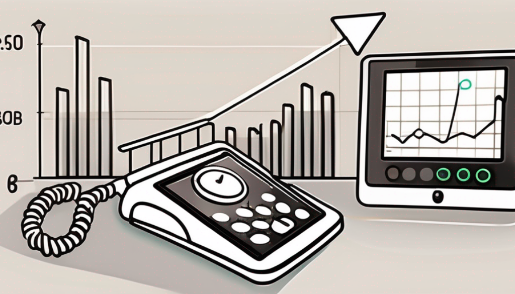 A digital tablet displaying a graph of increasing growth