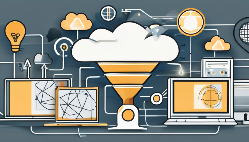 A large funnel symbolizing the lead generation process