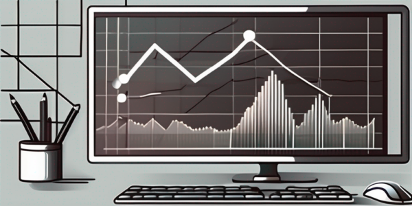 A computer screen displaying a graph chart that represents the increase in website traffic